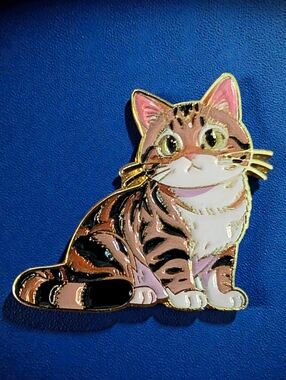 Adorable Tabby Cat Enamel Pin